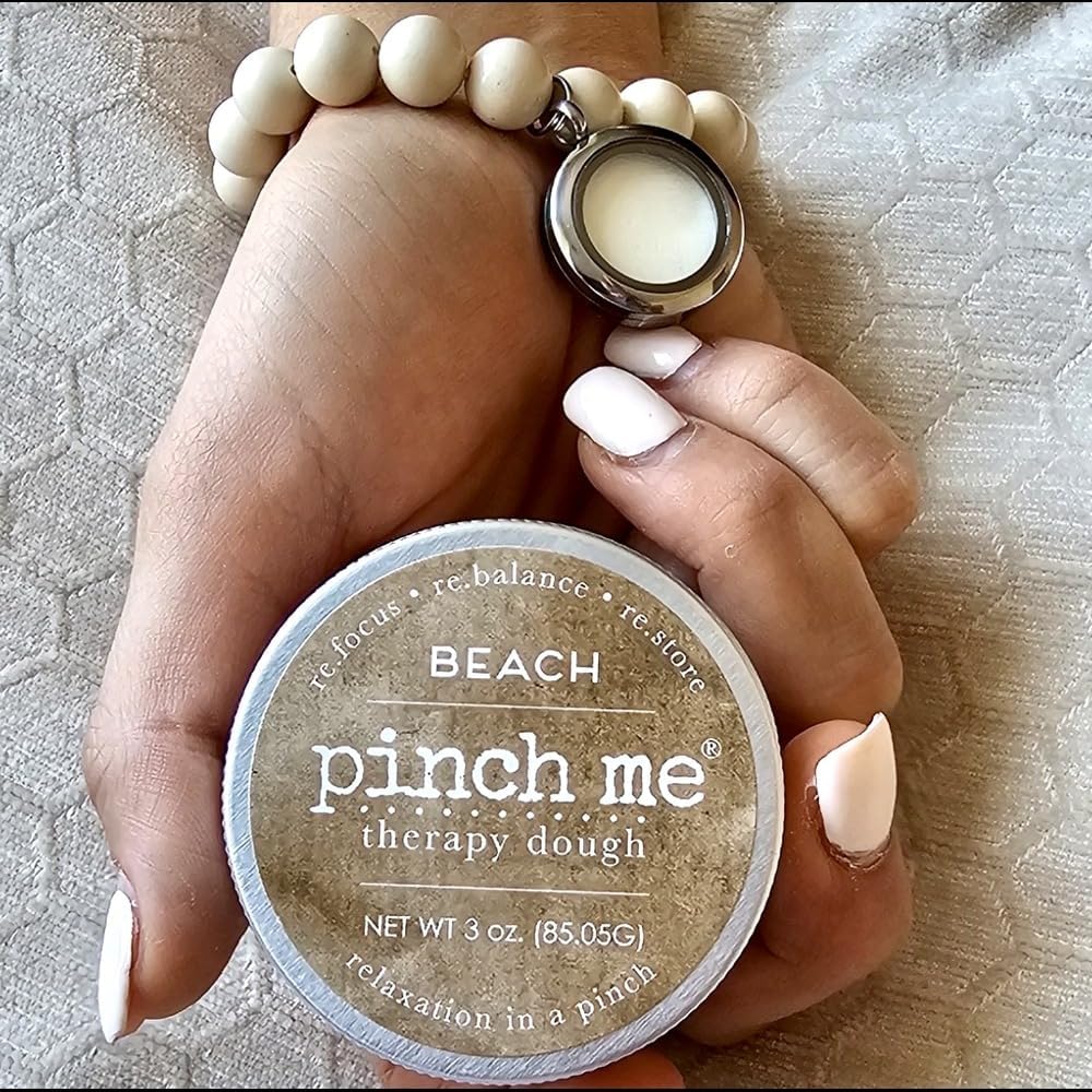 Pinch Me Therapy Dough Bracelet Combo - Holistic Aromatherapy Stress Relieving Putty – Bracelet + 3oz Dough Duo Scent Pack (Aquamarine/Peace)