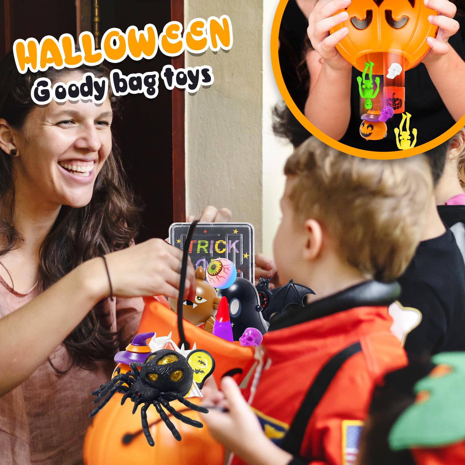 YMGN 251Pcs Halloween Party Favors for Kids, Bulk Fidget Toys for Party Supplies, Assortment Party Toys, Goody Bag Fillers Classroom Prizes,Treasure Box Stuffers Halloween Treats Non Candy