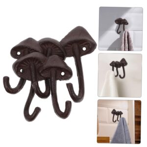 OKUMEYR 2pcs Cast Iron Mushroom Hook Decorative Hooks for Wall Hooks for Hanging Coats Cute Key Hooks for Wall Cast Iron Wall Hooks Wall Storage Hook Wall Hooks Decorative Wall Coat Hook