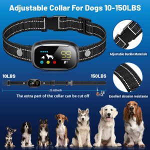 Dog Bark Collar, Dog Shock Collar for Large Medium Small Dogs 10-150lbs, Rechargeable Anti Barking Training Collar with 5 Adjustable Sensitivity, IP67 Waterproof Dog bark Deterrent Devices (Black)