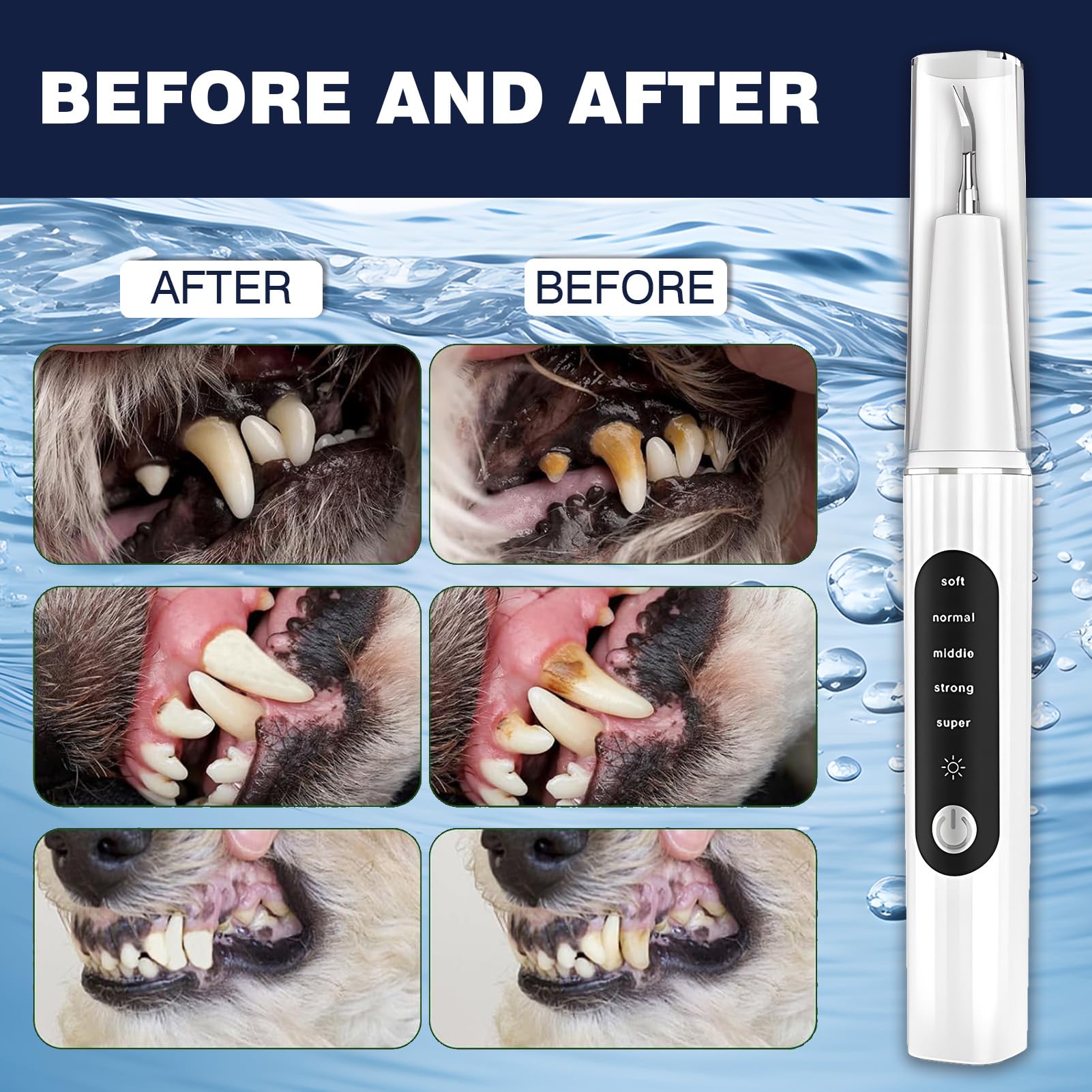 FHZRLP Dog Plaque Remover for Teeth,Dog Tooth Tartar Remover,5 Modes Pet Ultrasonic Tooth Cleaner, Dental Care Teeth Cleaning Kit, Teeth Cleaner for Large and Small Dogs