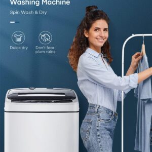 Portable Washing Machine 1.5 Cu.Ft, FOHERE 11lbs Compact Washer with Spinner Combo, 8 Programs, Includes Quick Connect Sink Adapter and Drain Hose, for Apartments, RVs, Dorms