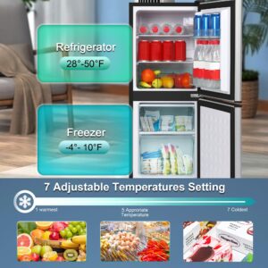 rosmena Small Refrigerator with Freezer, 4.1 Cu.Ft. Compact Mini Refrigerator with Freezer on bottom, large mini fridge for Apartment, Dorm, Office, Family, Basement, Garage