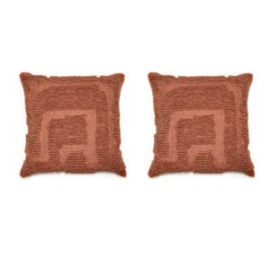 arden selections outdoor pillow, 2 pack, 16.5 x 16.5, rain-proof, fade resistant, rust woven