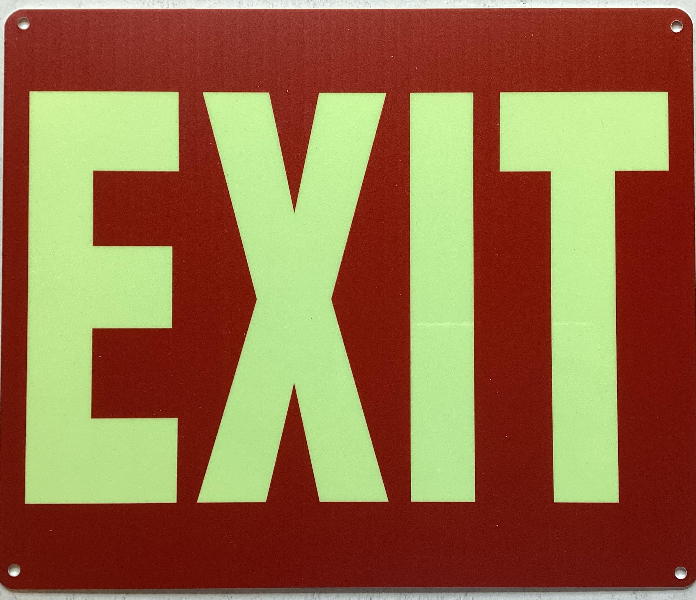 Photoluminescent red EXIT SIGN/GLOW IN THE red DARK EXIT SIGN (ALUMINIUM, 7X10 INCH,HEAVY DUTY, RUST FREE)