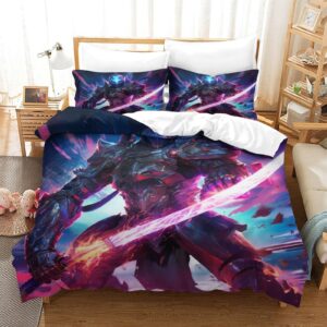 EVMILA Ninja 3D PrintedMech Warrior Duvet Cover Quilt Cover Comforter Covers Bedding Set Microfiber 3 Pieces for Childrens and Adults with Pillowcases with Zipper Closure Queen（228x228cm）