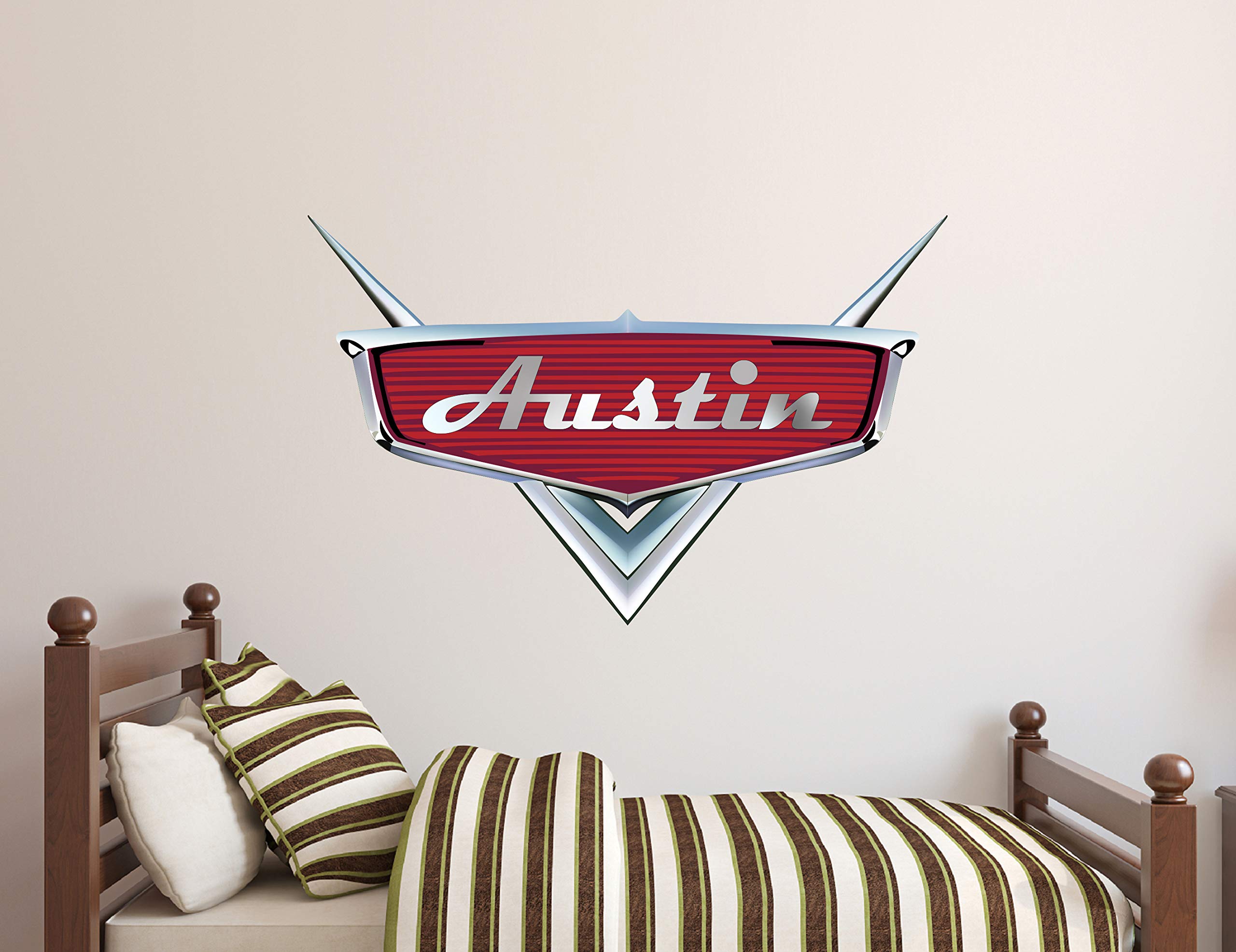 Cars Name Wall Decal - Personalized Cars Sticker for Kids Room - Racing Cartoon Wall Decor for Boys - Removable Race Car Wall Decoration for Bedroom Classroom Playroom Art Mural Vinyl Stickers