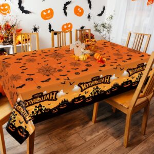 hapray 2 Pack Halloween Plastic Tablecloths for Rectangle Tables, Waterproof Disposable Party Table Cloths, Table Covers for Decorations, Tablecover 54" x 108"