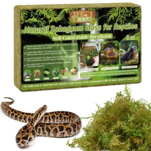 halatool 9oz natural sphagnum moss for reptiles green live moss for terrarium plants long fiber reptile moss for leopard gecko snake hamsters tortoises frogs lizards salamanders