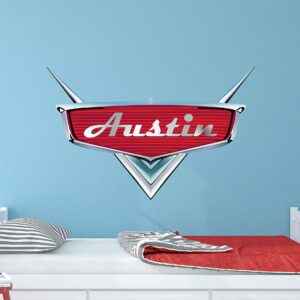 Cars Name Wall Decal - Personalized Cars Sticker for Kids Room - Racing Cartoon Wall Decor for Boys - Removable Race Car Wall Decoration for Bedroom Classroom Playroom Art Mural Vinyl Stickers