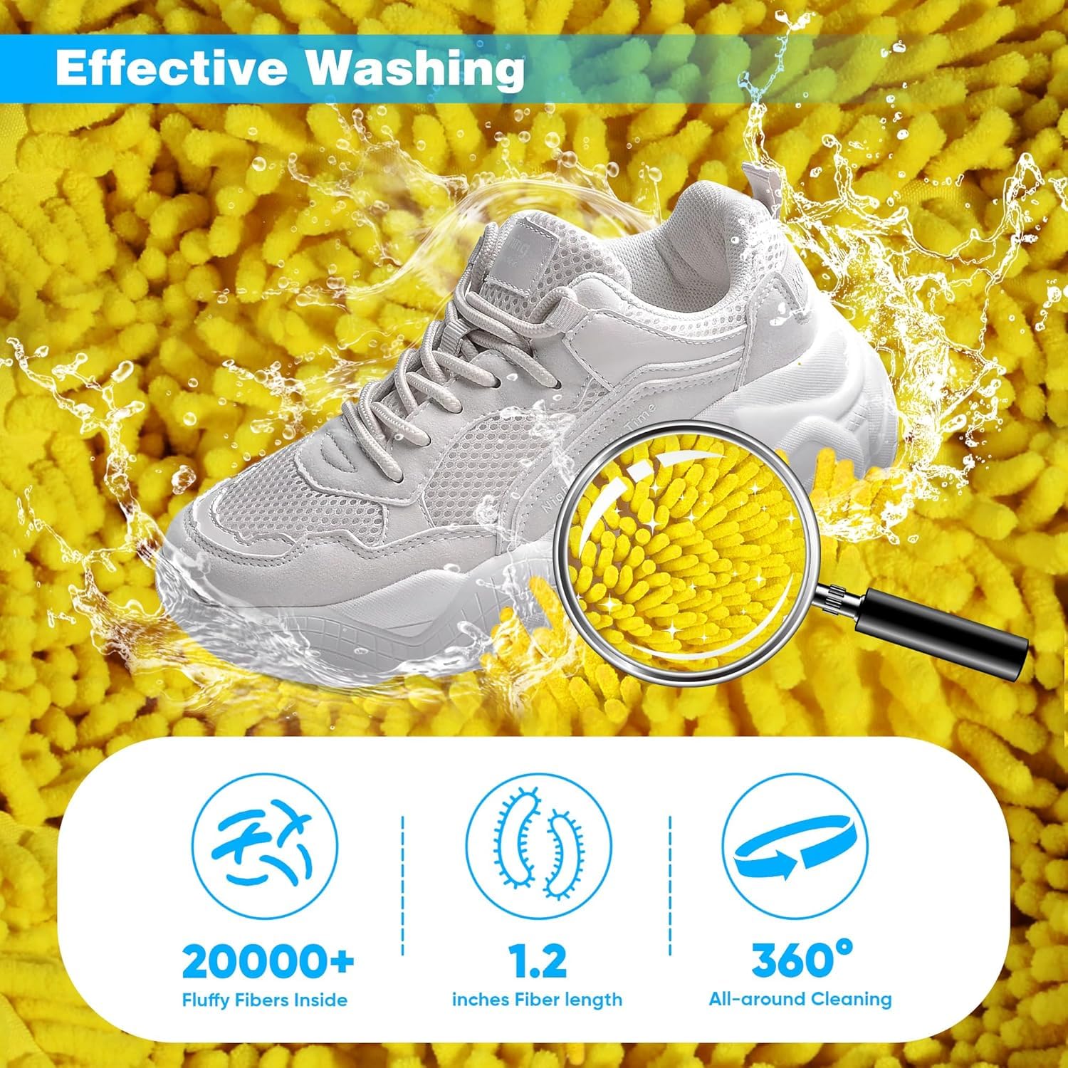 2-Packs Shoe Washing Bag for Washing Machine (yellow)