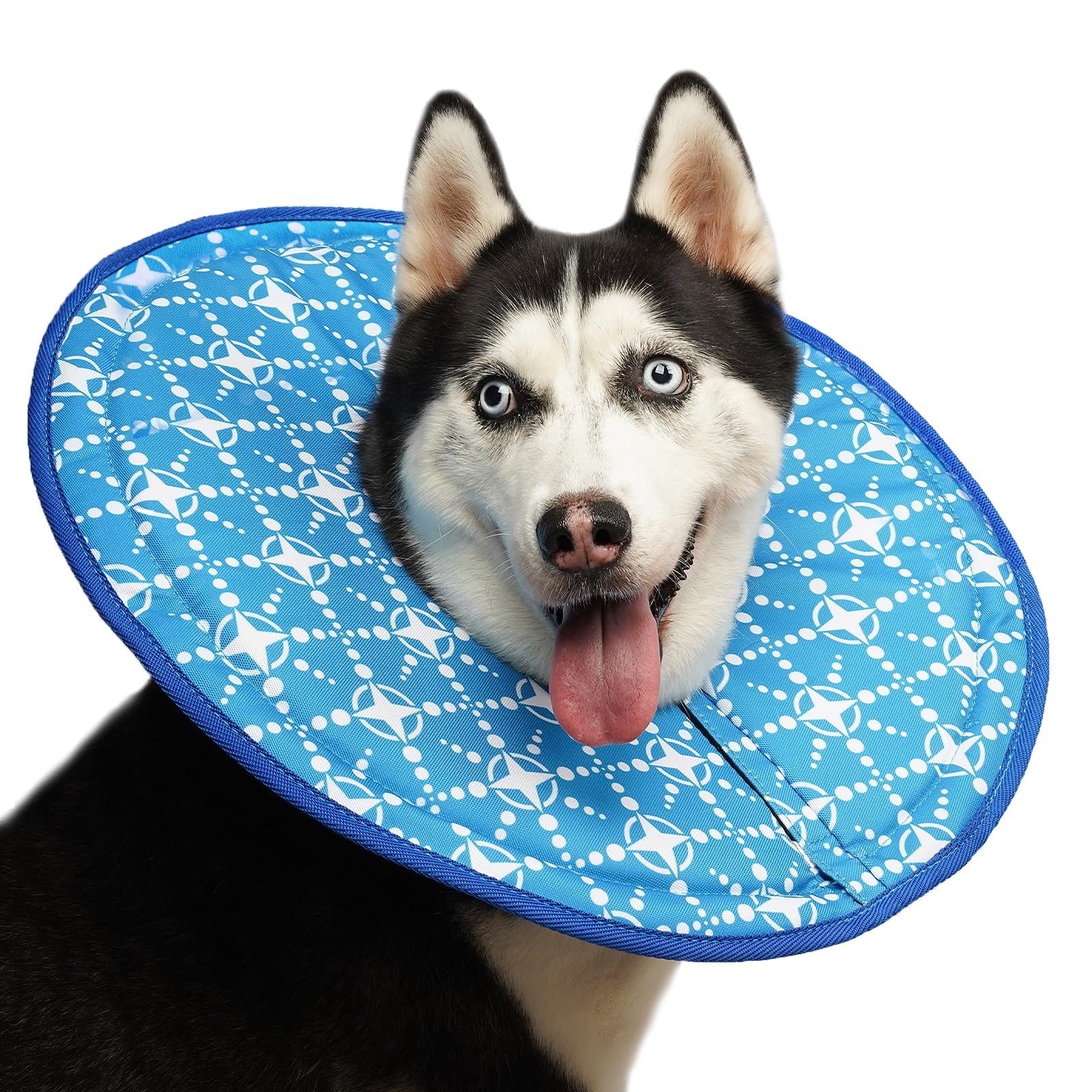 Crazy Felix Soft Dog Cones for Large Medium Small Dogs, Dog Recovery Cone Collar Alternative After Surgery to Stop Licking Scratching, Elizabethan Collar with Hook & Loop Drawstring