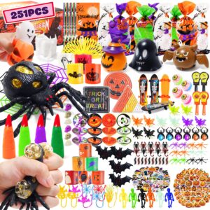 ymgn 251pcs halloween party favors for kids, bulk fidget toys for party supplies, assortment party toys, goody bag fillers classroom prizes,treasure box stuffers halloween treats non candy