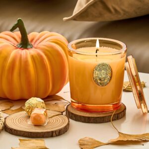 M&SENSE Natural Soy Wax, Pumpkin Apple Pie Strong Scented Fall Candle Gift for Women and Men - 9.2 oz | 50 Hours Burn Time, Orange |Luxury Home Scented and Home Décor