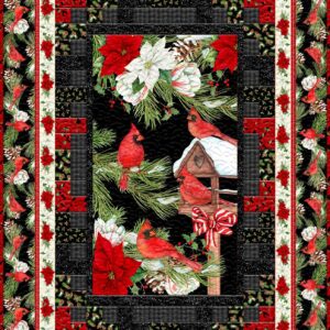 Wilmington Prints Cardinal Cozy Holly Toss, Fabric by The Yard (Cream)