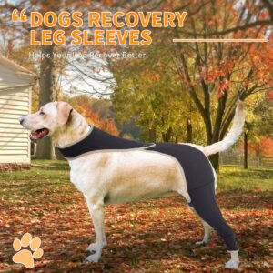 Furtent Dog Sleeve to Prevent Licking for Rear Leg, Professional Dog Recovery Clothing - Provides Wound Protections, Prevents Pet Wounds from Licking and Biting, Alternative to Cone Collars, L