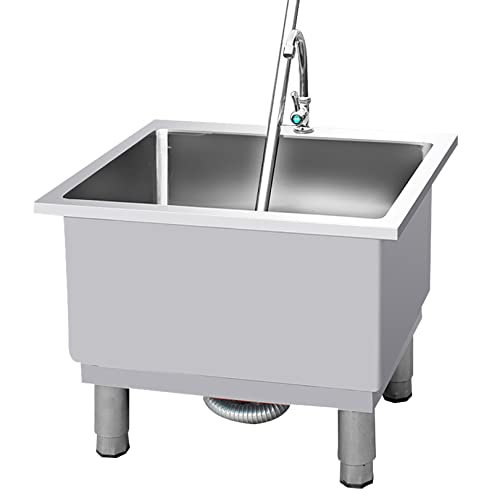 Stainless Steel Commercial Mop Sink, Large-Capacity Deepening Sink, Floor-Standing Mop Sink Suitable for Home Hotel Bar