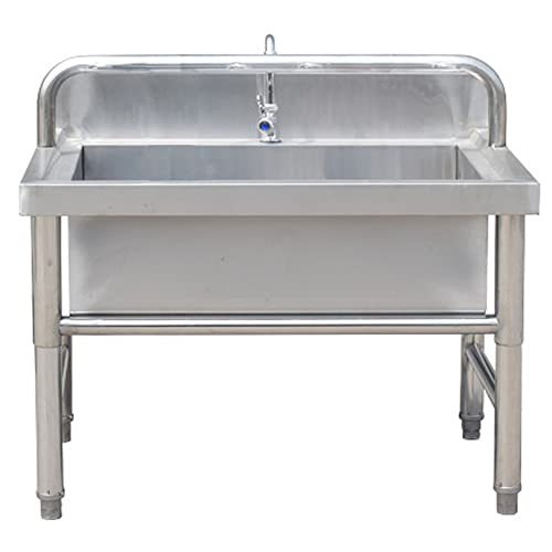 Commercial Floor Mop Sink, Stainless Steel Mop Sink, Floor-Standing Mop Sink with Drainage Holes, Drainage Pipes And Faucet