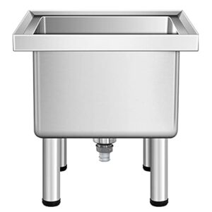 stainless steel mop sink floor mount mop service basin, commercial heavy duty shop sink balcony utility sink wash station laundry tub