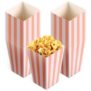 48 pcs popcorn cups paper pink popcorn boxes french fry cups snack holders paper treat bags for birthday party