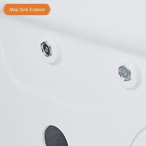 Commercial Floor Mount Mop Sink, Laundry Tub Slop Sink with Drain Button and Faucet for Garages, Basements, Restaurant