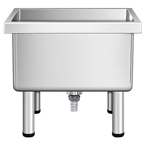 Stainless Steel Commercial Mop Sink Floor-Standing Mop Sink with Drainage Holes And Drainage Pipes, Suitable for Home Hotel Bar