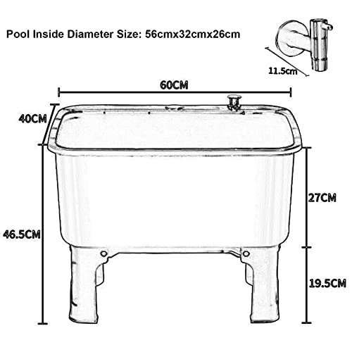 Floor Mop Sink, Free Standing Wash Station with Water Tap Commercial Mop Service Basin for Kitchen/Restaurant/Business/Garages (Size : 60x40x46.5cm)