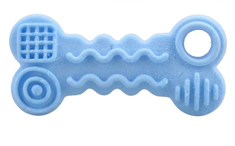 WinldMonmo Blue Dog Toy Puzzle, Sturdy Teething Dog Cookies Shaped Toys, Set of 2