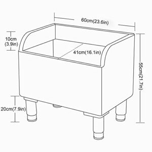 Free Standing Utility Sink Mop Service Basin Wash Station, Heavy Duty Stainless Steel Commercial Floor Mop Sink for Kitchen Restaurant Business