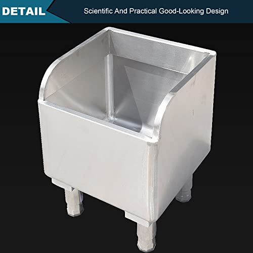 Free Standing Utility Sink Mop Service Basin Wash Station, Heavy Duty Stainless Steel Commercial Floor Mop Sink, Household Balcony Laundry Tub Slop Sink for Kitchen Restaurant Business