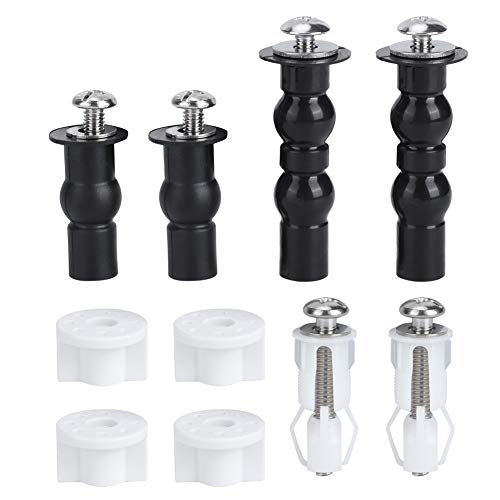 Universal Toilet Seat Bolt and Screw Set, Heavy Duty Toilet Seat Hinge Bolts, Metal and Rubber Washers, Replacement Parts for Top Mount Toilet Seat Hinge