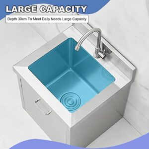 304 Stainless Steel Floor Mount Mop Sink/Basin with Sink Drainage/Strainer Depth 30cm (Commercial Kitchen, Restaurant, Business, Garages, Basements)