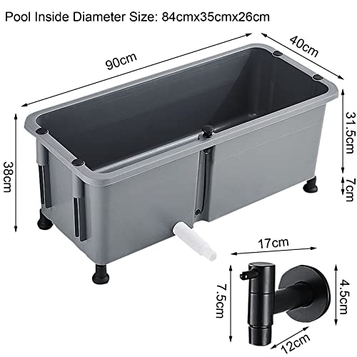 Commercial Floor-Standing Deepening Mop Sink, Home Bathroom Balcony Mop Service Basin with Faucet Large Capacity Mop Pool Sink