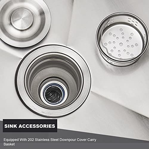 Stainless Steel Commercial Sink with Faucet, Kitchen Sink Station with Deep Basin, Utility Sink for Home Laundry Room Garage Bar Restaurant