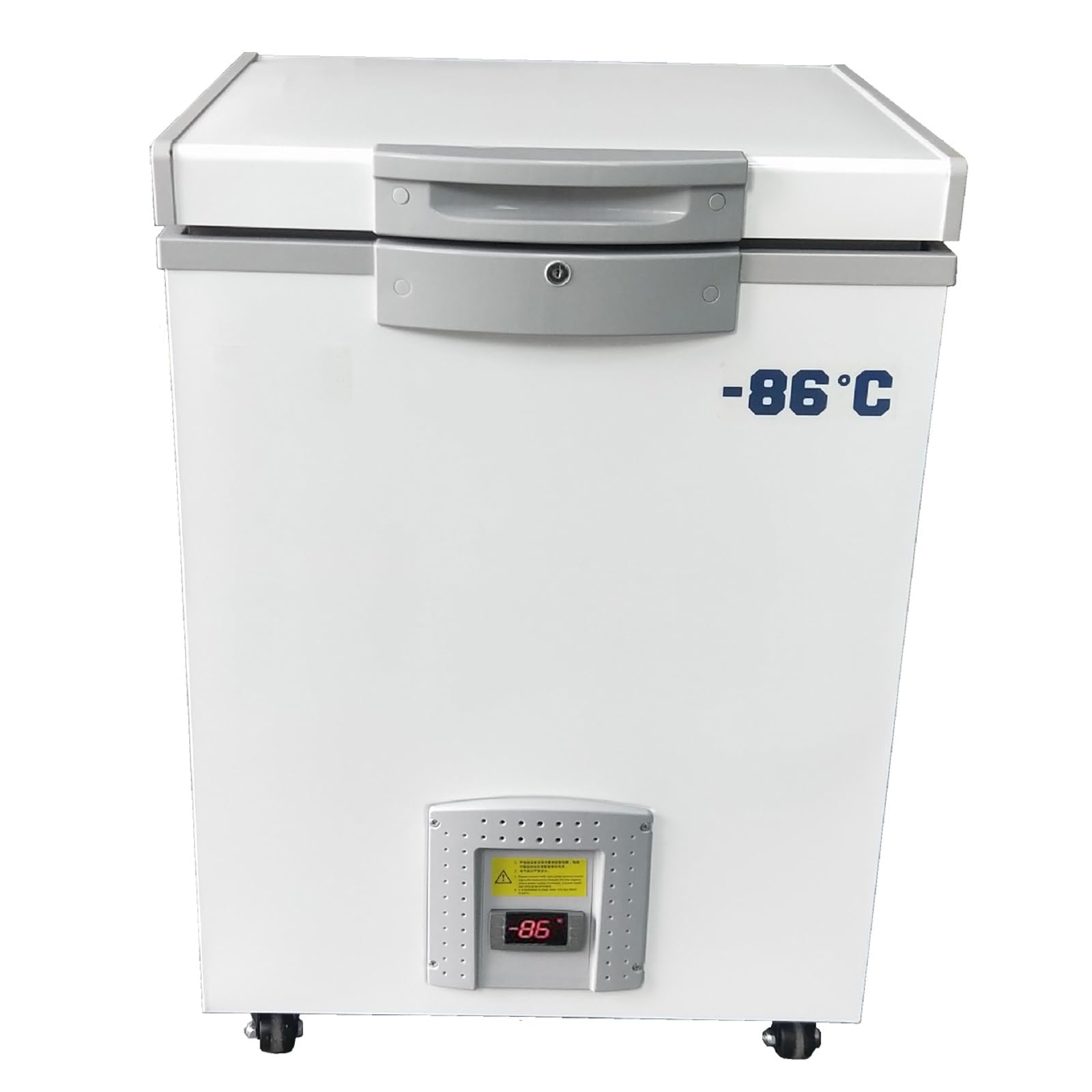 Bonxrdun Lab Deep Freezer, 28L, -86℃(-122.8℉) Ultra Low Temperature Freezer, Medical Freezer with Rollers, Laboratory Refrigerator for Storage, Research