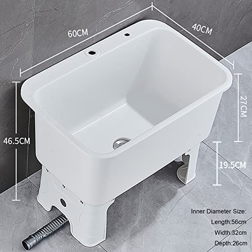 Commercial Mop Sink, Large Capacity Deepening Sink, Floor-Standing Mop Sink Suitable for Washing Room, Basement, Shop