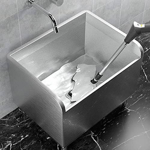 Stainless Steel Floor Mount Mop Sink/Basin With Sink Drainage/Strainer for Commercial Kitchen, Restaurant, Business, Garages, Basements