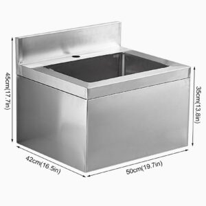 Commercial Stainless Steel Floor Mount Mop Sink with Strainer - Perfect For Restaurant, Bar, Buffet (Depth 30cm)