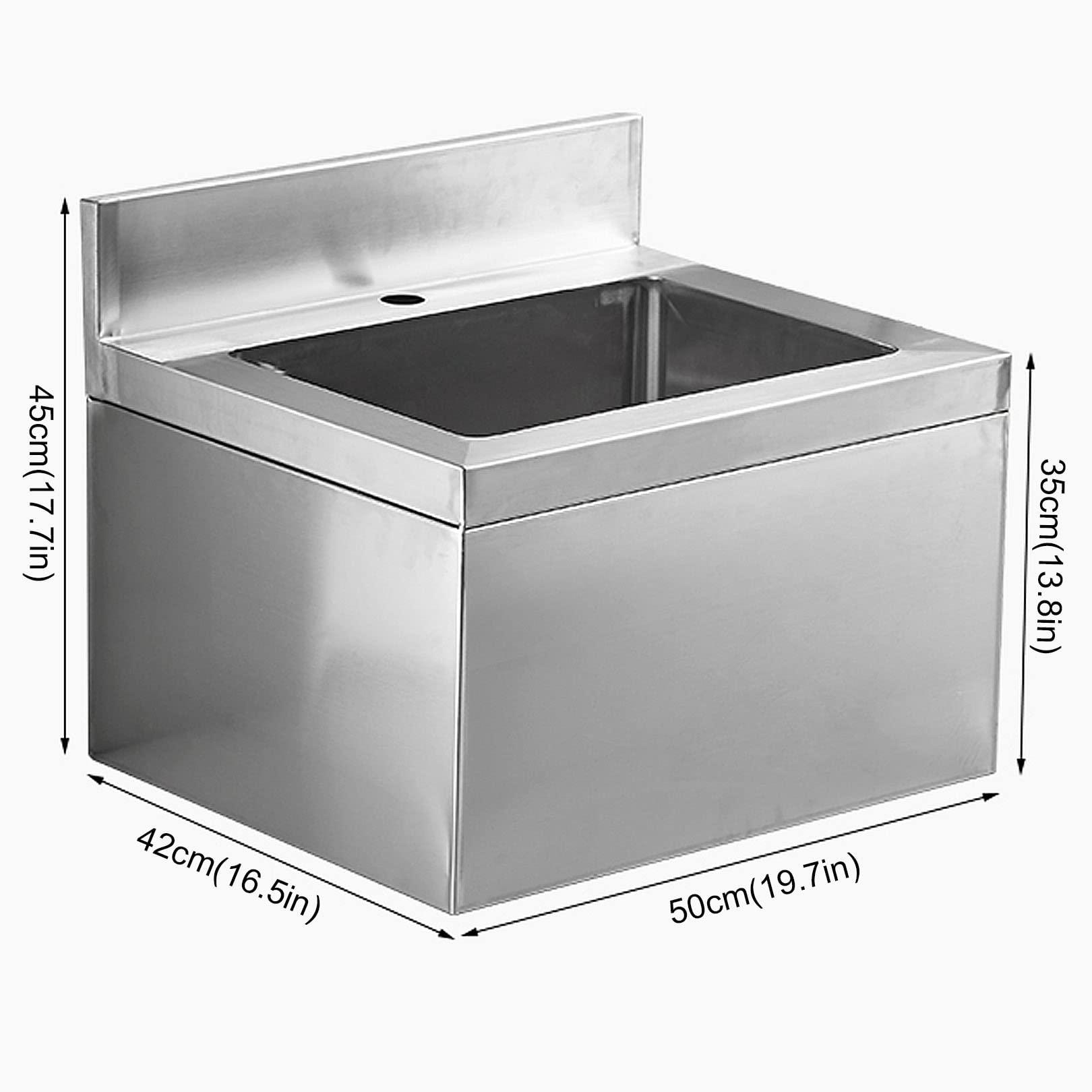 Commercial Stainless Steel Floor Mount Mop Sink with Strainer - Perfect For Restaurant, Bar, Buffet (Depth 30cm)