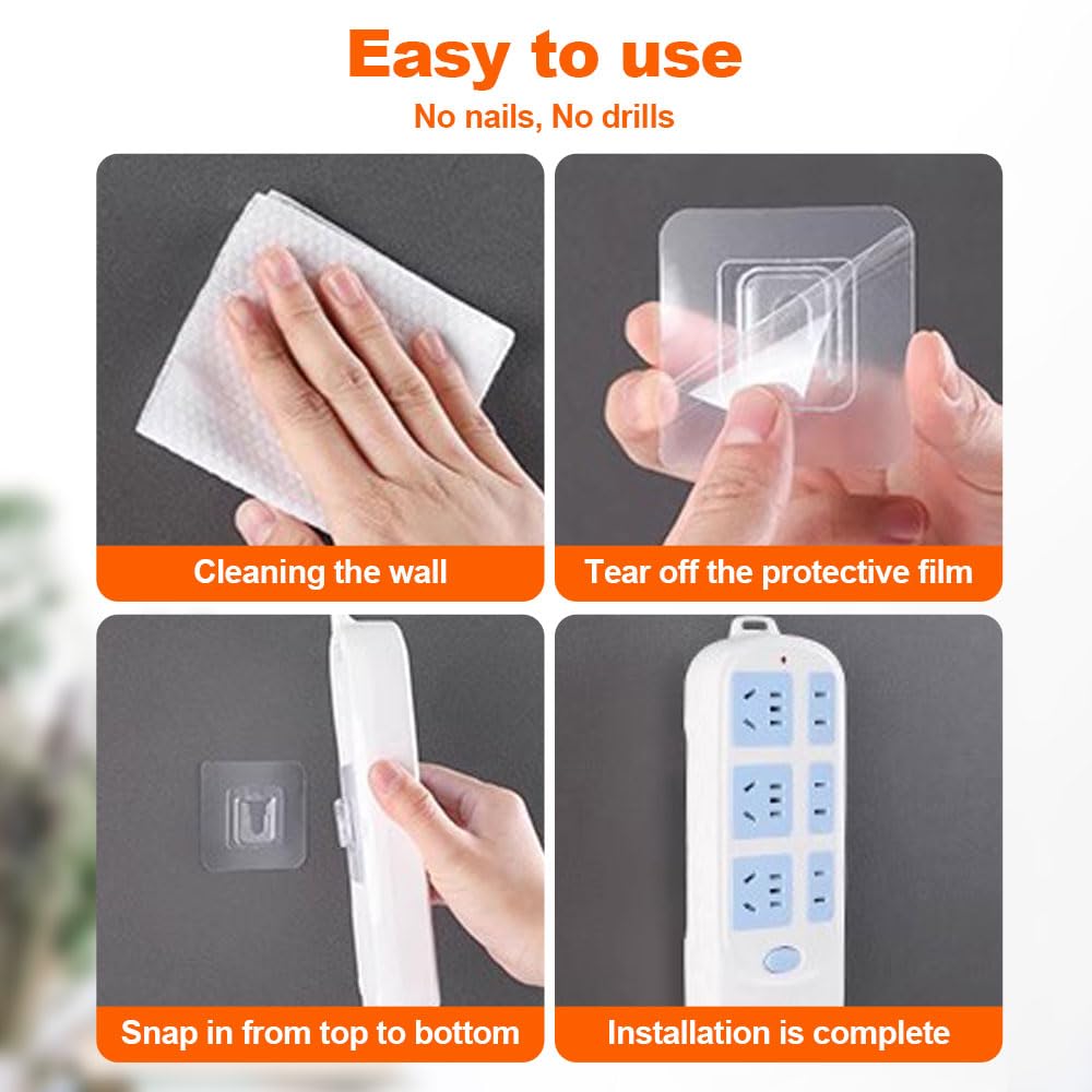 JUDUNA Transparent Double-Sided Adhesive Wall Hooks Nail Free No Damage Without Traces, Hanger Strong Self-Stick Hooks for Bathroom and Kitchen Office, Nail Free No Damage Without Traces (5)