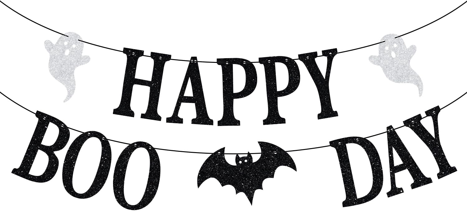 Happy Boo Day Banner, My 1st Boo Day, Ghoul Birthday Sign, Halloween Birthday Party Decorations