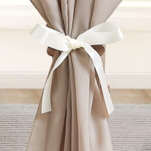 WARM HOME DESIGNS 35 x 288 Inch Nude Brown Chiffon Fabric. Use Luxurious Chiffon Material as Chiffon Table Runner, Wedding Arch Decorations, Window Scarf, Party Backdrop. CF Nude 288"