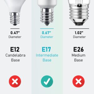 LIDESENMO 2-Pack E17 LED Spotlight Bulb Dimmable 120V 50W Halogen Replacement E17 Intermediate Base Type 5W R14 Reflector Light Bulb for Desk Reading Cabinet Lamp Curio Cabinet (Warm White 2700K)