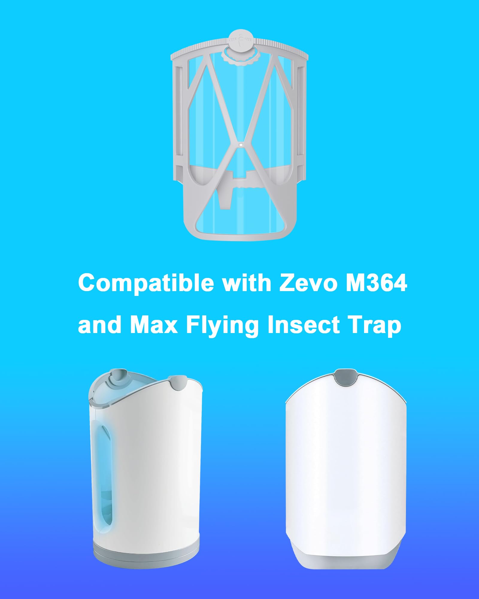 8 Pack Flying Insect Trap Refill Cartridges Compatible with Zevo M364 and Max Vevo Bug Killer Plug-in Light Starter Kit Device