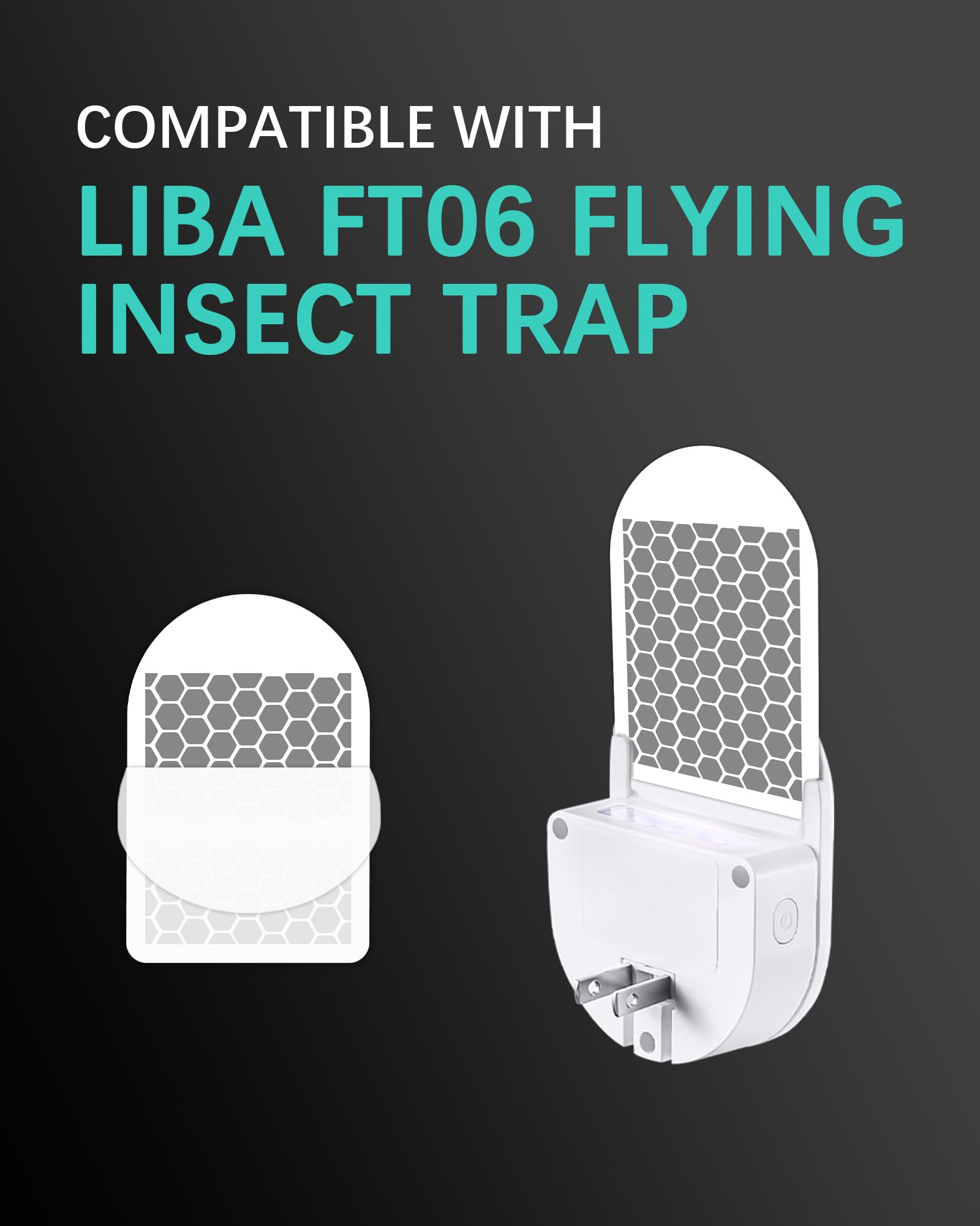 12 Pcs Flying Insect Trap Refill Compatible with LiBa FT06 Fly Trap Indoor for Home, Replacement Sticky Glue Cards for Plug-in Bug Light Trap