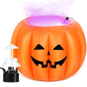 roundfunny thanksgiving large inflatable cooler 22 inch thanksgiving pumpkin drink cooler decorations party mist maker candy holder bowl drink cauldrons beverage cooler for halloween table party decor