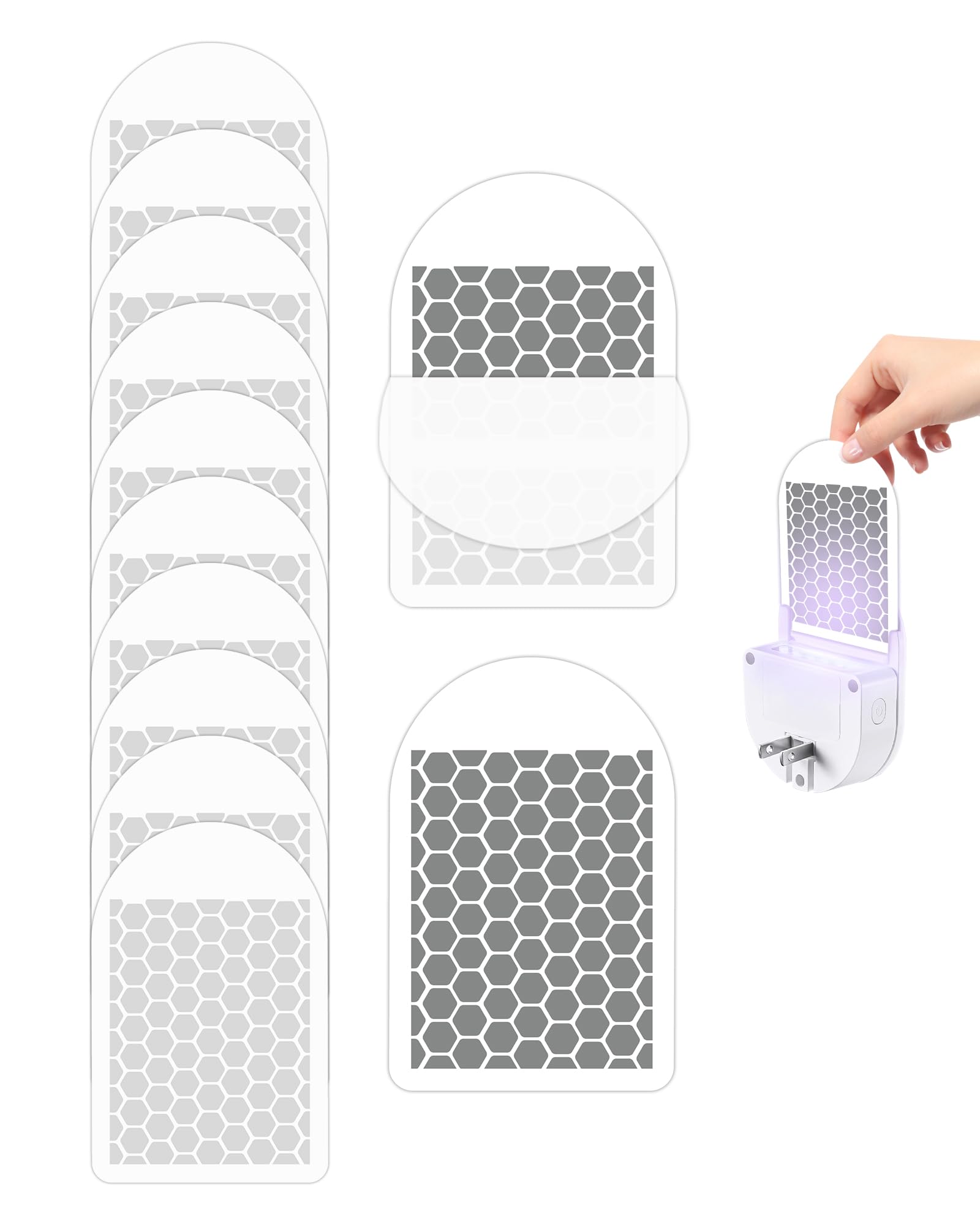 12 Pcs Flying Insect Trap Refill Compatible with LiBa FT06 Fly Trap Indoor for Home, Replacement Sticky Glue Cards for Plug-in Bug Light Trap