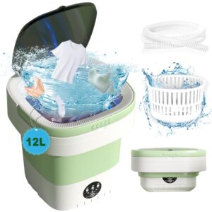 portable washing machine, 12l upgraded large capacity foldable mini washer, deep cleaning for underwear, baby clothes, and small clothes, suitable for apartments, dormitories, hotels