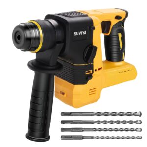 rotary hammer drill compatible with dewalt 20v max battery, brushless sds cordless rotary hammer for concrete/masonry, 2 modes with 360°auxiliary handle and 4 drill bits (battery not included)