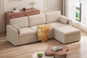 consofa modular sectional sofa, l shape sectional sofa with storage ottoman, convertible sectional sofa couch with removable cover, deep seat sectional couches for living room, apartment, office